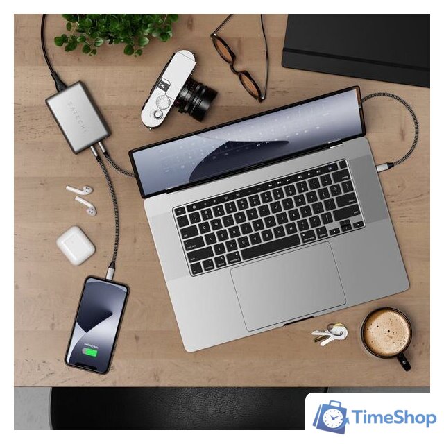 Сетевое зарядное Satechi 100W Type-C PD Compact GAN Charger ST-TC100GM-EU (европейская вилка) - Изображение №8 — Интернет-магазин Time-Shop