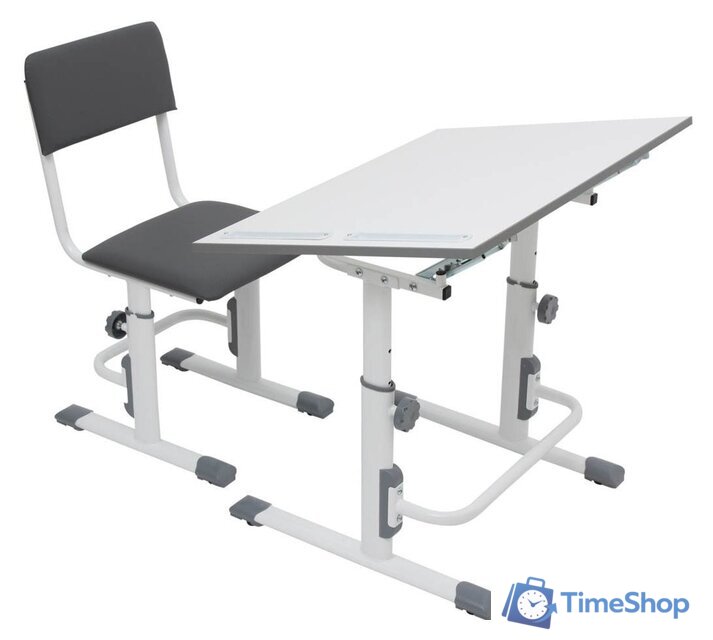 Парта Polini Kids Simple М1 (белый/серый) - Изображение №3 — Интернет-магазин Time-Shop