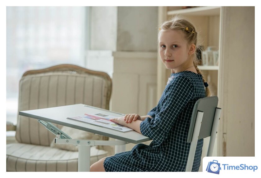 Парта Polini Kids Simple М1 (белый/серый) - Изображение №7 — Интернет-магазин Time-Shop