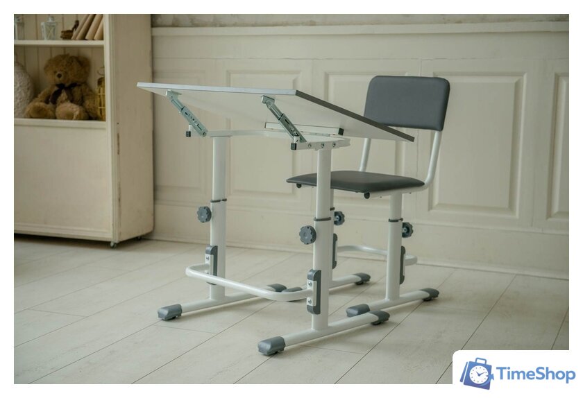 Парта Polini Kids Simple М1 (белый/серый) - Изображение №10 — Интернет-магазин Time-Shop