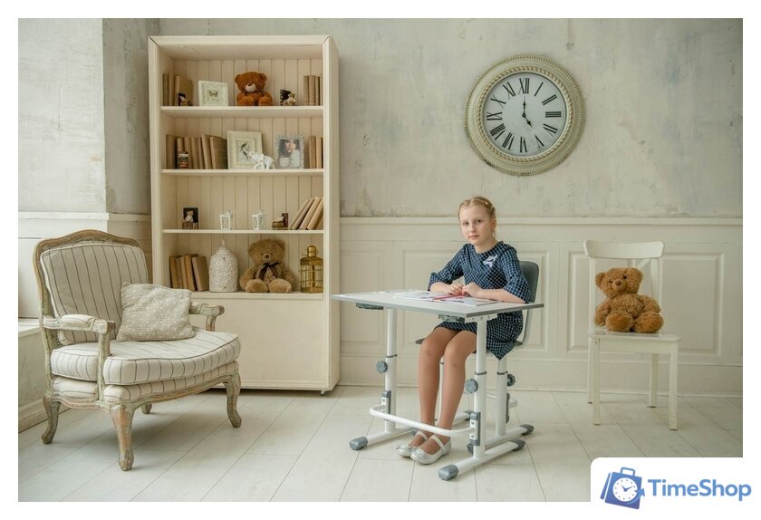 Парта Polini Kids Simple М1 (белый/серый) - Изображение №8 — Интернет-магазин Time-Shop