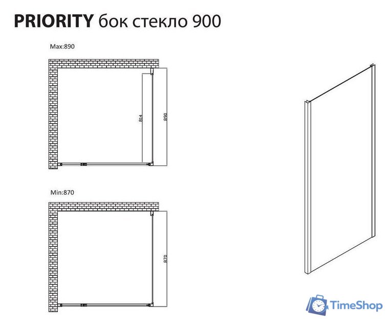 Душевая стенка Allen Brau Priority 3.31043.00 89x200 294072 (хром) - Изображение №5 — Интернет-магазин Time-Shop