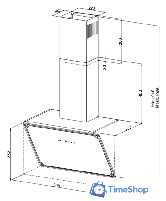 Кухонная вытяжка Korting KHC 69059 RGW - Изображение №3 — Интернет-магазин Time-Shop