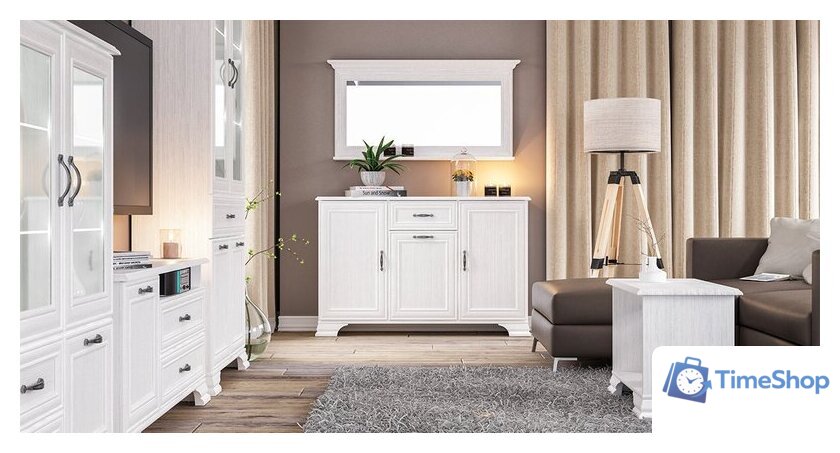 Тумба Неман мебель Юнона МН-132-15 (белый текстурный) - Изображение №7 — Интернет-магазин Time-Shop