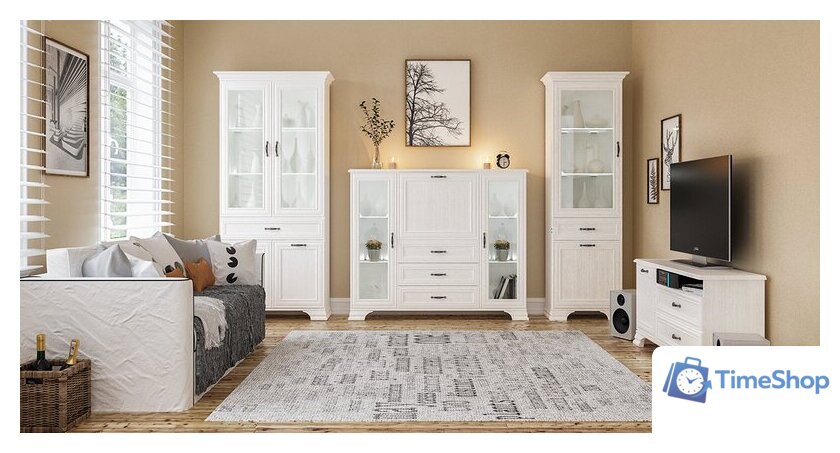 Тумба Неман мебель Юнона МН-132-15 (белый текстурный) - Изображение №2 — Интернет-магазин Time-Shop