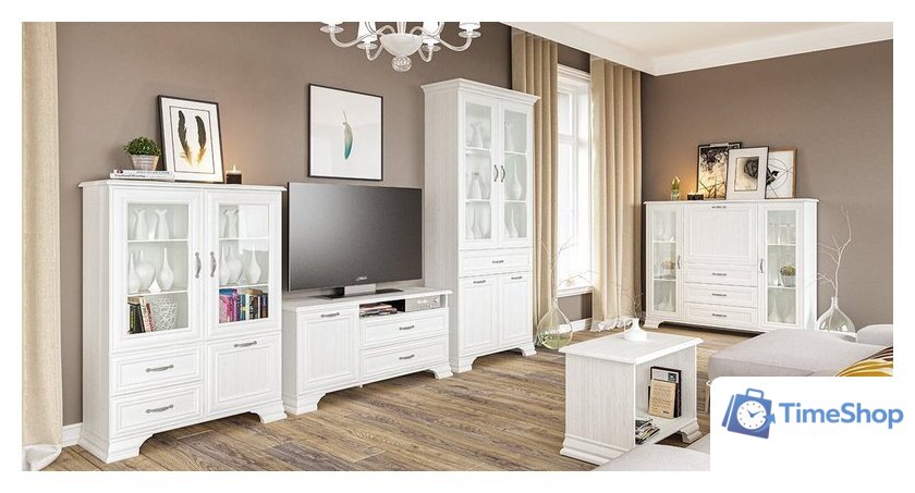 Тумба Неман мебель Юнона МН-132-15 (белый текстурный) - Изображение №6 — Интернет-магазин Time-Shop