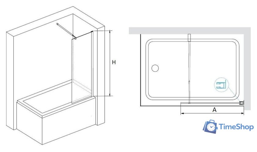 Стеклянная шторка для ванны RGW 35115208-11 - Изображение №4 — Интернет-магазин Time-Shop