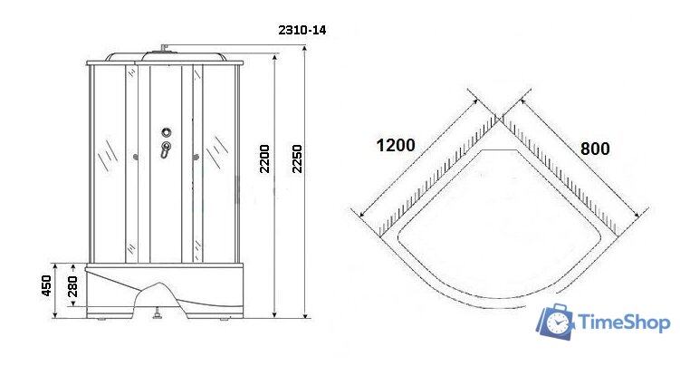 Душевая кабина Niagara Classic NG-2310-14R 120x80 - Изображение №2 — Интернет-магазин Time-Shop