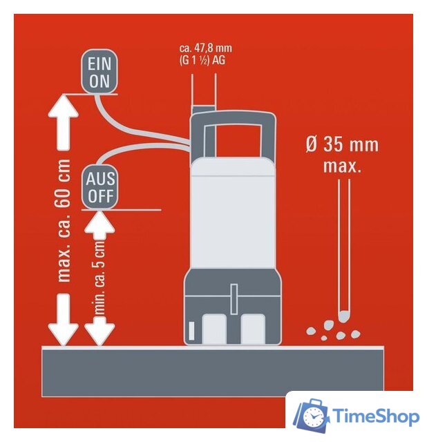 Дренажный насос Einhell RG-DP 8735 - Изображение №8 — Интернет-магазин Time-Shop