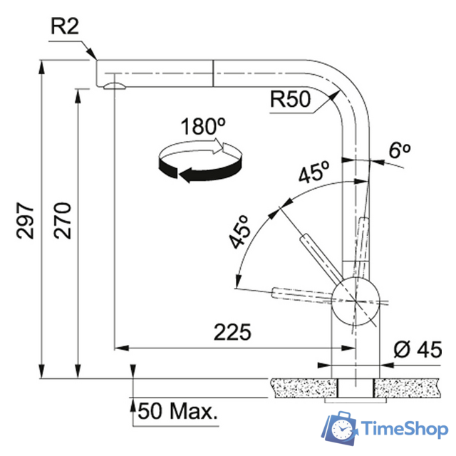 Смеситель Franke Atlas Neo Pull Out (нержавеющая сталь) - Изображение №2 — Интернет-магазин Time-Shop