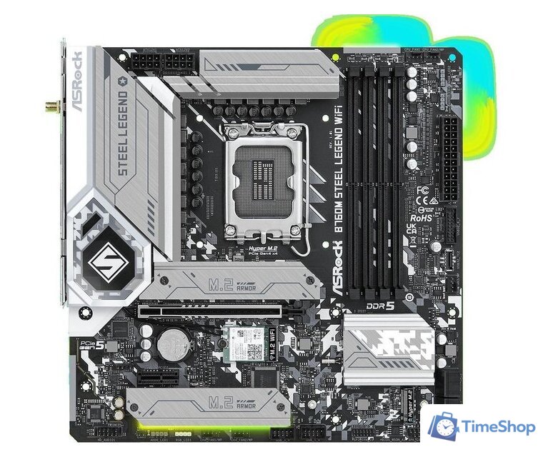 Материнская плата ASRock B760M Steel Legend WiFi - Изображение №2 — Интернет-магазин Time-Shop