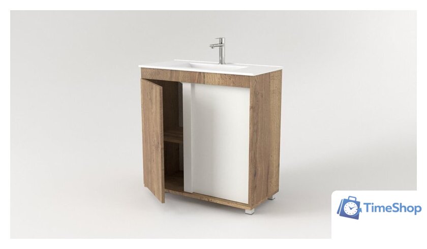  Дабер Тумба под умывальник 013 WeltWasser Deilbach 7517-80 Т13.8W.0.21 (дуб галифакс/белый) - Изображение №2 — Интернет-магазин Time-Shop