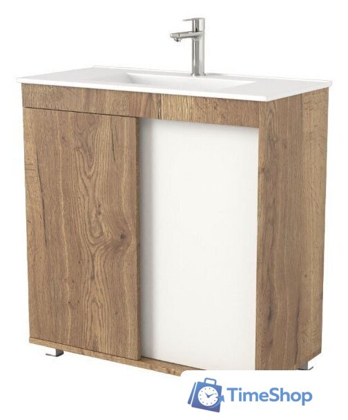  Дабер Тумба под умывальник 013 WeltWasser Deilbach 7517-80 Т13.8W.0.21 (дуб галифакс/белый) - Изображение №1 — Интернет-магазин Time-Shop