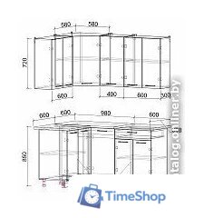 Готовая кухня Интерлиния Мила Лайт 1.2x1.6 (бетон лайт/бетон портленд/опал светлый) - Изображение №4 — Интернет-магазин Time-Shop