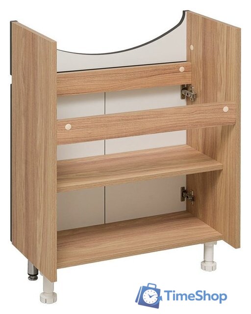  Runo Тумба с умывальником Лада 60 + Уют 60 (напольная, дуб/графит) - Изображение №4 — Интернет-магазин Time-Shop