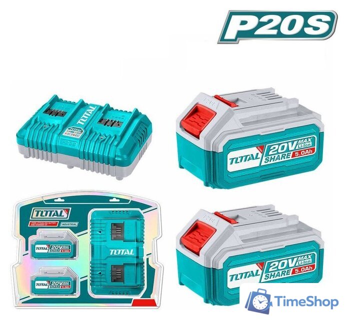 Аккумулятор с зарядным устройством Total TFBCPK2425 (20В/5 Ач + 20В) - Изображение №1 — Интернет-магазин Time-Shop