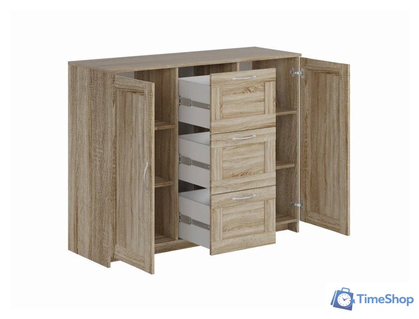 Комод Mio Tesoro Сириус 2 двери и 3 ящика 117x95 2.02.03.340.3 (дуб сонома) - Изображение №2 — Интернет-магазин Time-Shop