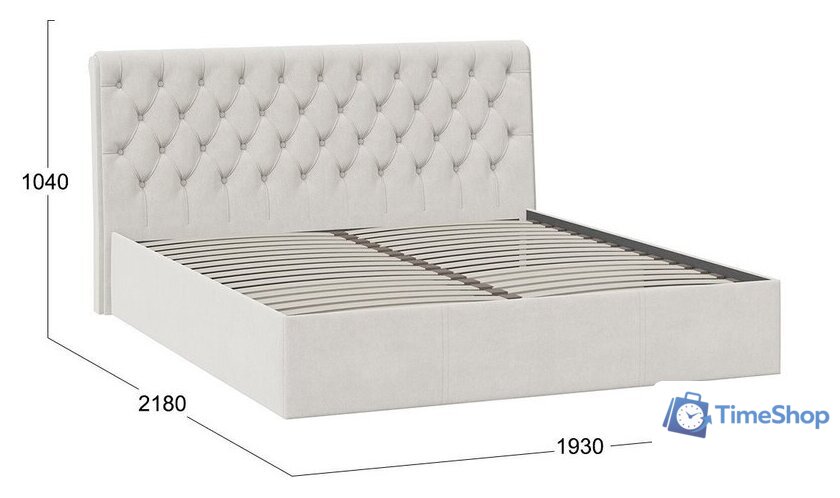 Кровать Трия Скарлет 180x200 (велюр бежевый) - Изображение №2 — Интернет-магазин Time-Shop