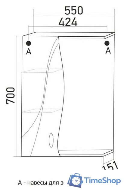  Mixline Шкаф с зеркалом Лима 55 551705 (с подсветкой) - Изображение №4 — Интернет-магазин Time-Shop
