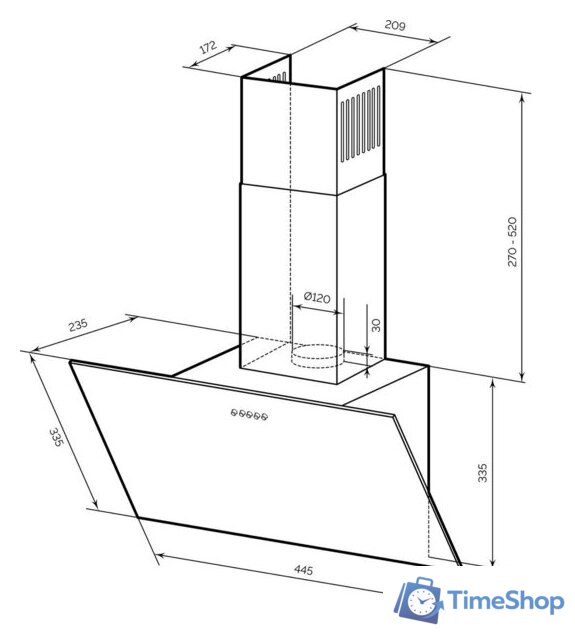 Кухонная вытяжка LEX Moza 450 (черный) - Изображение №4 — Интернет-магазин Time-Shop