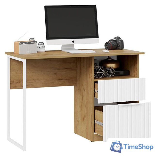 Стол Трия Хилтон тип 1 (дуб крафт золотой/белый матовый) - Изображение №5 — Интернет-магазин Time-Shop