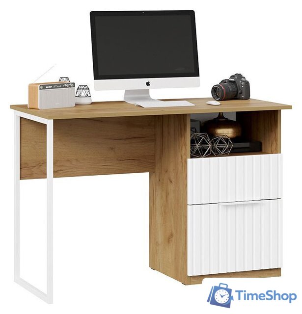 Стол Трия Хилтон тип 1 (дуб крафт золотой/белый матовый) - Изображение №4 — Интернет-магазин Time-Shop