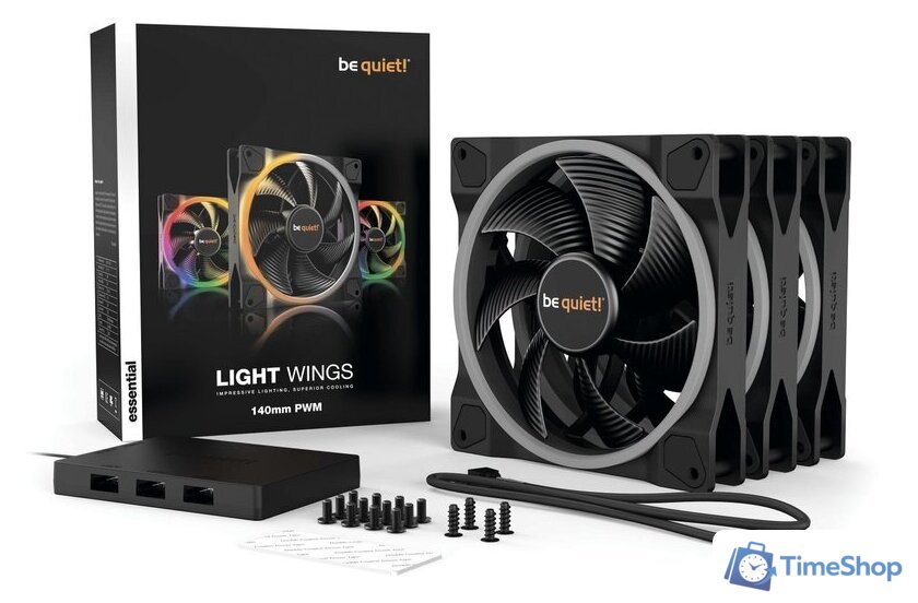 Комплект вентиляторов для корпуса be quiet! Light Wings 140mm PWM Triple Pack BL078 - Изображение №6 — Интернет-магазин Time-Shop