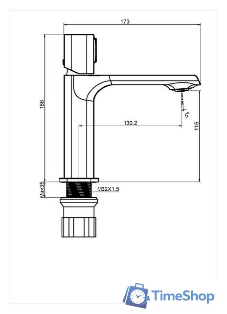 Смеситель Maxonor Pure Life PL1089-9 - Изображение №5 — Интернет-магазин Time-Shop