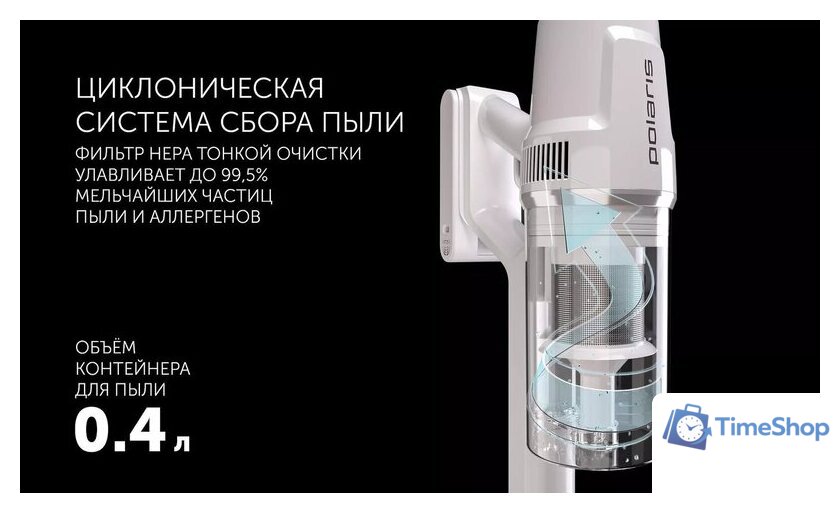 Пылесос Polaris PVCS 4050 CyclonicPRO (белый) - Изображение №16 — Интернет-магазин Time-Shop