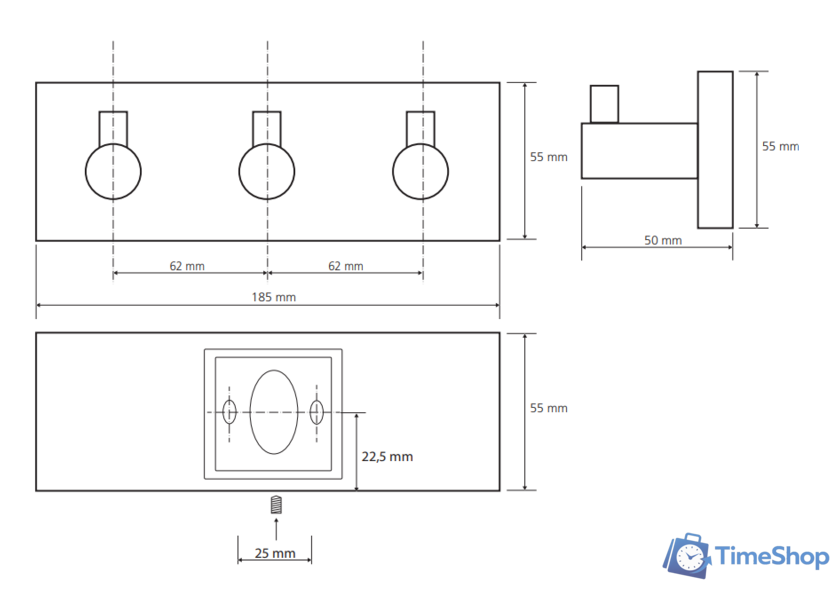 Крючок для ванны Bemeta Beta 132405232 - Изображение №2 — Интернет-магазин Time-Shop
