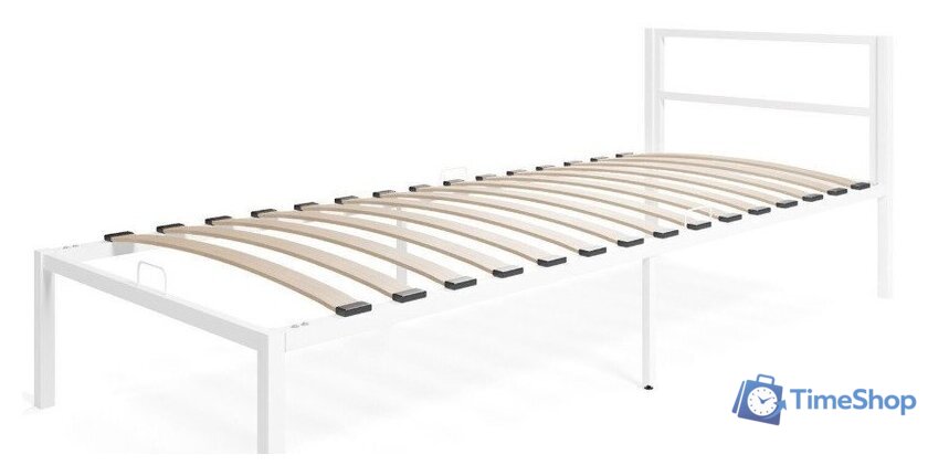 Кровать Князев Мебель Берта 120x190 БА.120.190.Б (белый муар) - Изображение №1 — Интернет-магазин Time-Shop