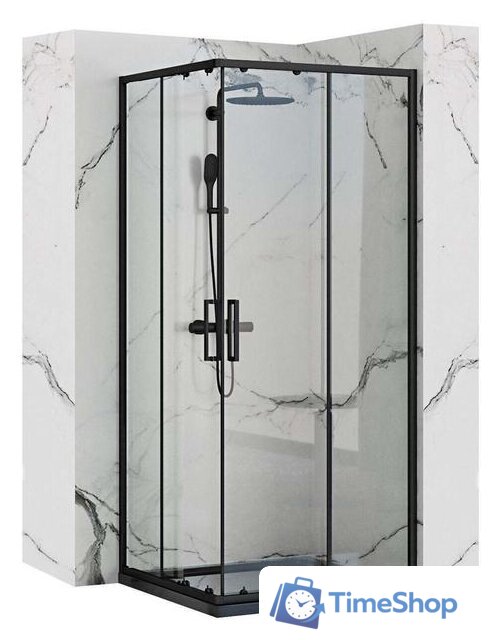 Душевой уголок Rea Punto 90x90 (черный/прозрачное стекло) - Изображение №1 — Интернет-магазин Time-Shop