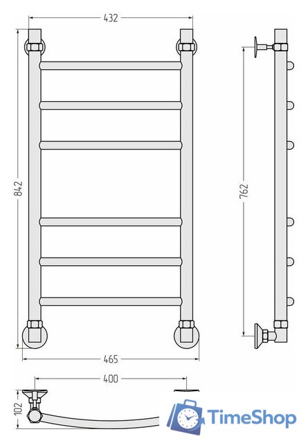 Полотенцесушитель Сунержа Аксиома-20 80x40 00662-8040 - Изображение №4 — Интернет-магазин Time-Shop
