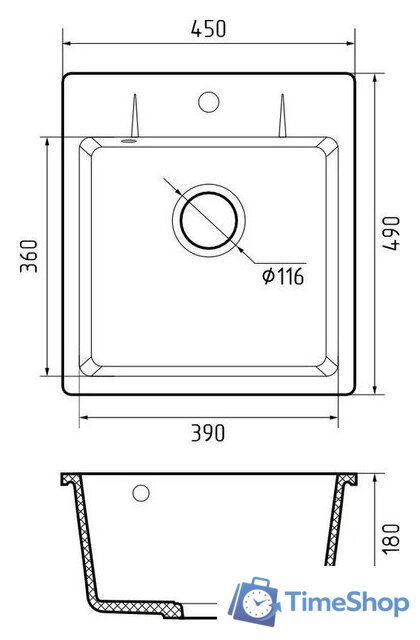 Кухонная мойка GranFest Urban GF-UR-245 (песочный) - Изображение №3 — Интернет-магазин Time-Shop