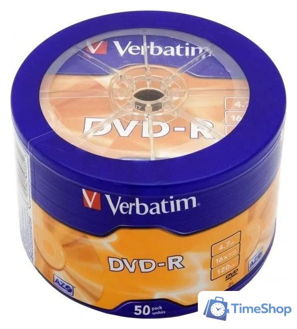 DVD-R диск Verbatim 4.7Gb 16x 43731 (50 шт.) - Изображение №1 — Интернет-магазин Time-Shop