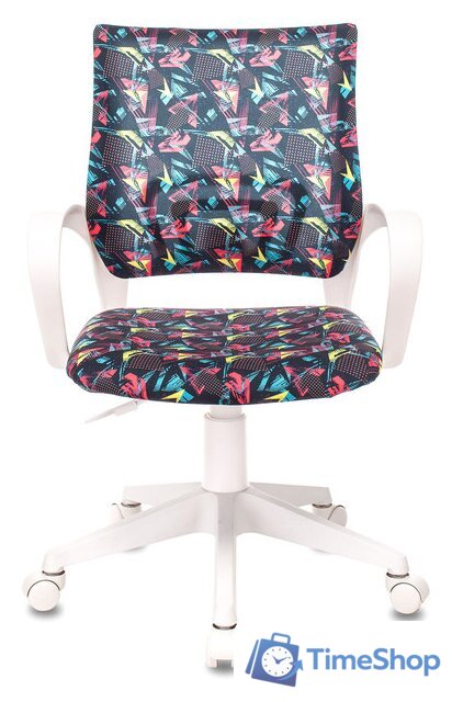 Офисное кресло Бюрократ Burokids 1W 1687097 (мультиколор геометрия/пластик белый) - Изображение №2 — Интернет-магазин Time-Shop