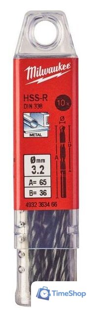 Набор сверл Milwaukee 4932363466 (10 предметов) - Изображение №1 — Интернет-магазин Time-Shop