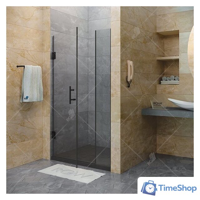 Стеклянная шторка для ванны RGW Hotel HO-02B 350601209-14 (черный/прозрачное стекло) - Изображение №1 — Интернет-магазин Time-Shop