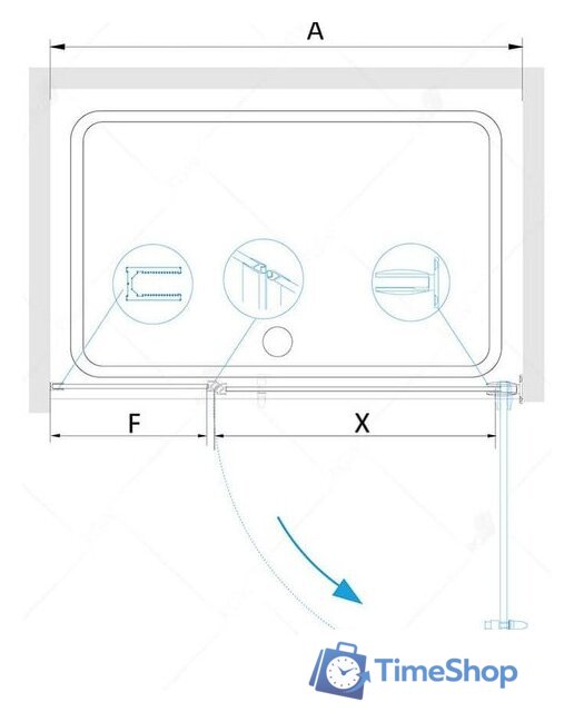 Стеклянная шторка для ванны RGW Hotel HO-02B 350601209-14 (черный/прозрачное стекло) - Изображение №3 — Интернет-магазин Time-Shop