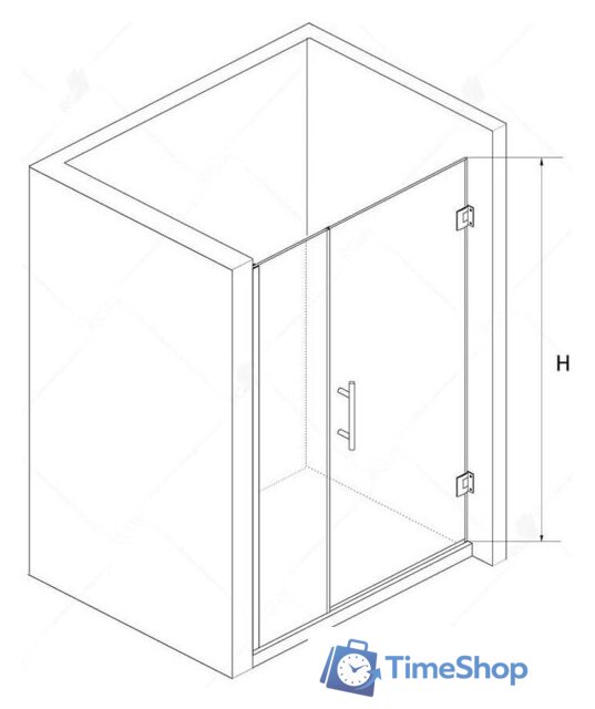 Стеклянная шторка для ванны RGW Hotel HO-02B 350601209-14 (черный/прозрачное стекло) - Изображение №4 — Интернет-магазин Time-Shop