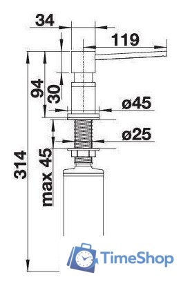 Дозатор для моющего средства Blanco Lato Silgranit (хром/мягкий белый) - Изображение №2 — Интернет-магазин Time-Shop