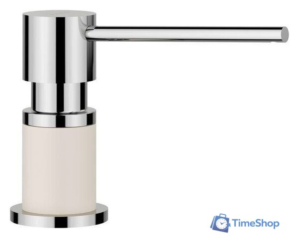 Дозатор для моющего средства Blanco Lato Silgranit (хром/мягкий белый) - Изображение №1 — Интернет-магазин Time-Shop