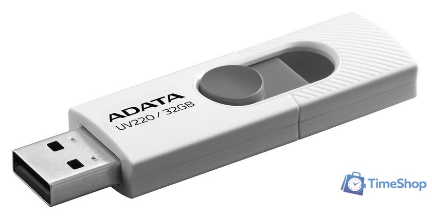 USB Flash ADATA UV220 32GB (белый/серый) - Изображение №2 — Интернет-магазин Time-Shop