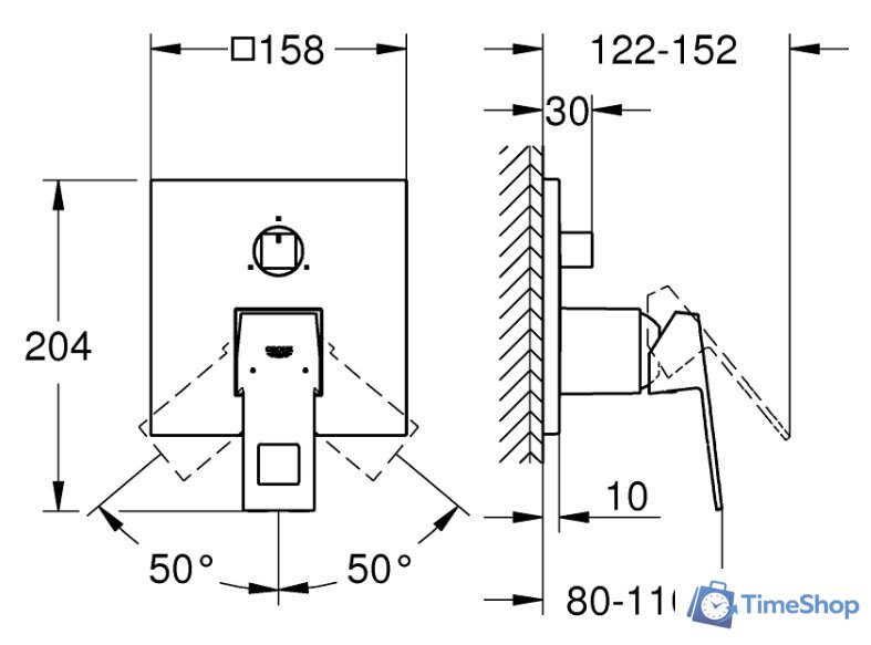 Смеситель без скрытого механизма Grohe Eurocube 24094000 - Изображение №2 — Интернет-магазин Time-Shop
