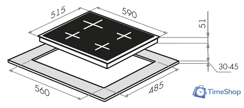 Варочная панель MAUNFELD EGHG.64.2CBG/G - Изображение №2 — Интернет-магазин Time-Shop