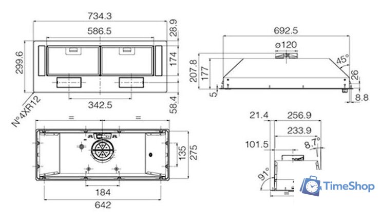 Кухонная вытяжка Jetair Viera Lux BL/A/72 PRF0174915 - Изображение №2 — Интернет-магазин Time-Shop