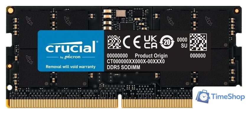 Оперативная память Crucial 8ГБ DDR5 SODIMM 5600 МГц CT8G56C46S5 - Изображение №1 — Интернет-магазин Time-Shop