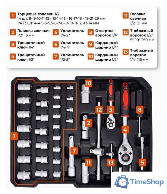 Универсальный набор инструментов Sundays Home LW250303-2 (399 предметов) - Изображение №9 — Интернет-магазин Time-Shop