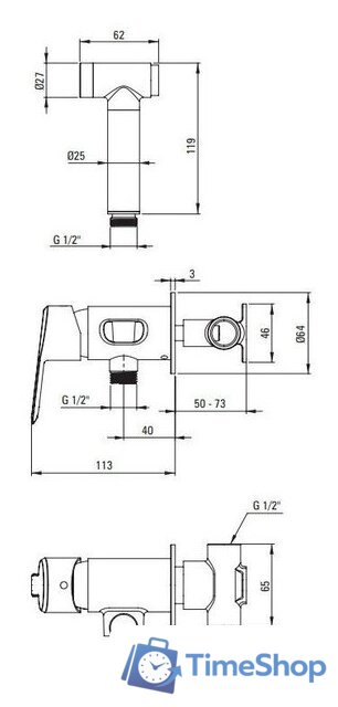 Гигиенический душ Deante Arnika BQA Z34M - Изображение №4 — Интернет-магазин Time-Shop