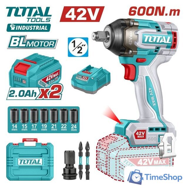 Гайковерт Total TIWLI42602 (с 2-мя АКБ, кейс) - Изображение №1 — Интернет-магазин Time-Shop